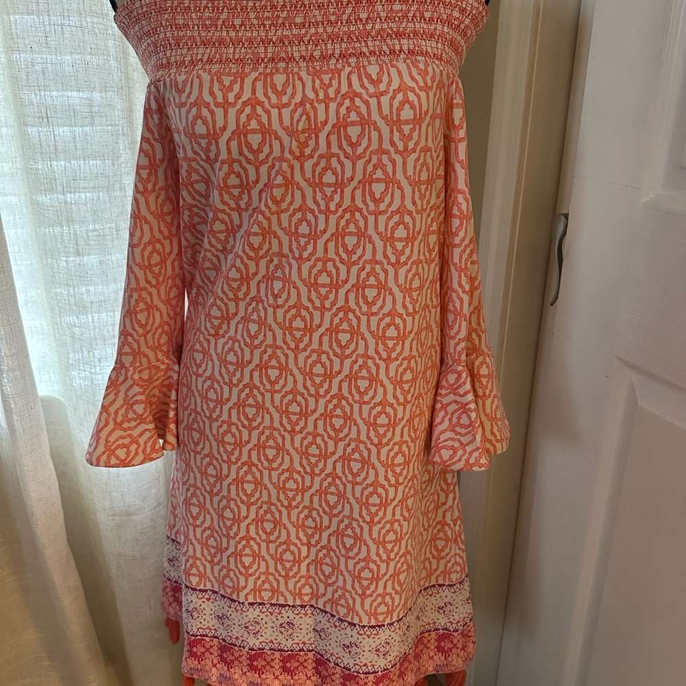 Cabana Life Pink and White Patterned Dress